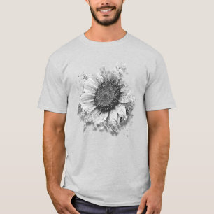 T-shirt Artsy B&W Sunflower