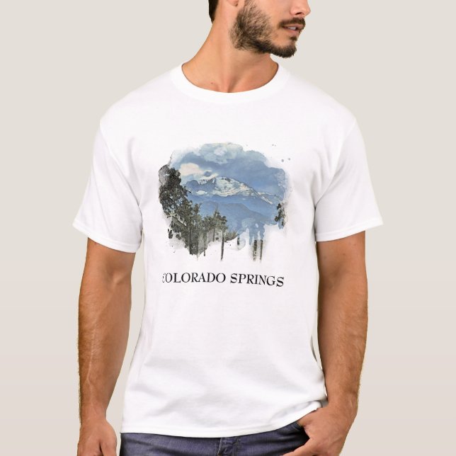 T-shirt *~* Artsy Tree Mountains Colorado Springs (Devant)