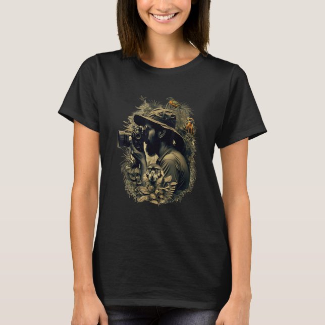 T-shirt Artsy Wildlife Wildlife Photographer Camera (Devant)