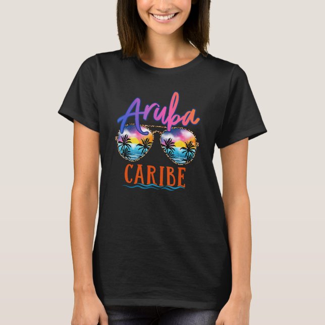 T-shirt Aruba Caribe Sunglasses Family Matching Vacation G (Devant)