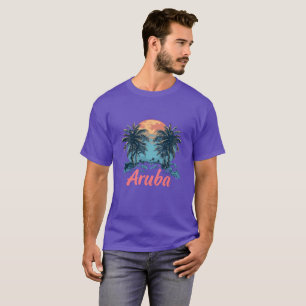 T-shirt Aruba Island Design (Version 2) - Basic Dark T-Shi