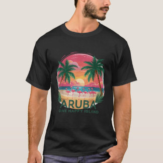 T-shirt Aruba s One Happy Island beautiful sunset beach Fl