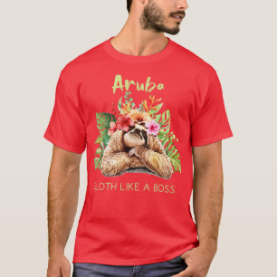 T-shirt Aruba Sloth Like a Boss Vacation Souvenir Cadeau