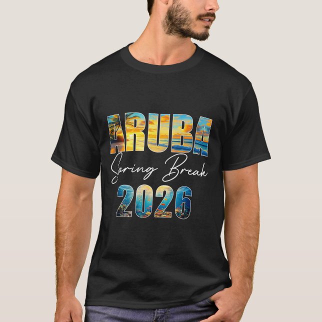 T-shirt Aruba Spring Break 2026 Summer Vacation Beach  (Devant)