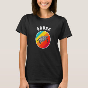 T-shirt Aruba Vacances Souvenir Coloré Image Retro Turtl