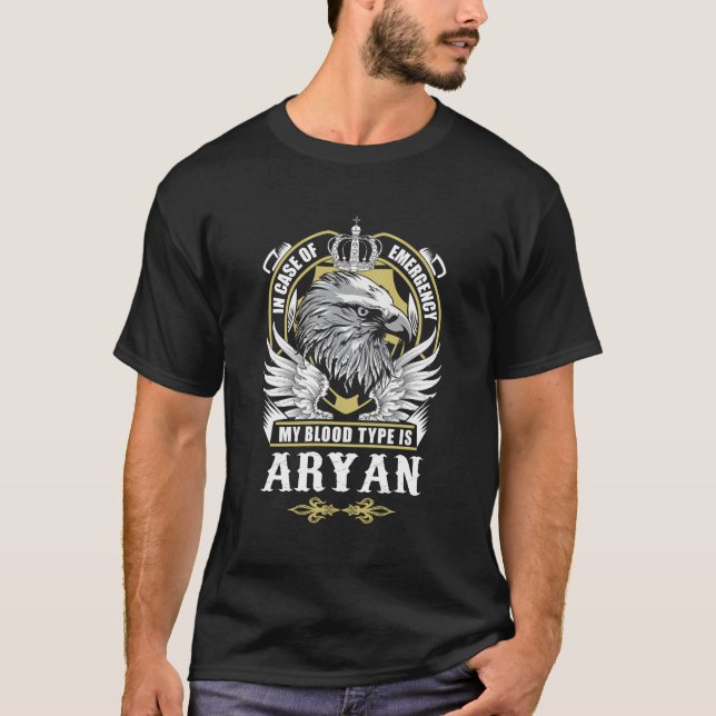 T-shirt Aryan Nom T Chemise - En Coque D'Urgence Mon Sang (Devant)