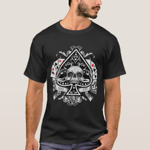 T-shirt As de Pique Crânes Cartes à Jouer Joueur