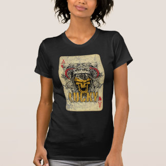 T-shirt As de Wellcoda de carte effrayante de crâne de