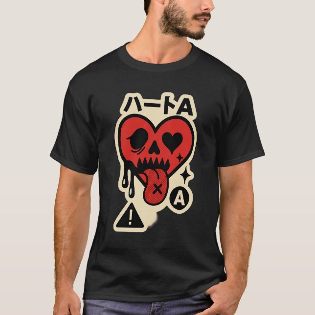 T-shirt As of Hearts — Drip-Heart Katakana (Poker Street) (Devant)