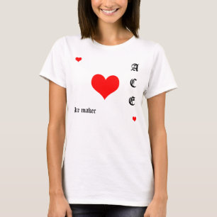 T-shirt As rouge des coeurs et du fabricant d'as en texte