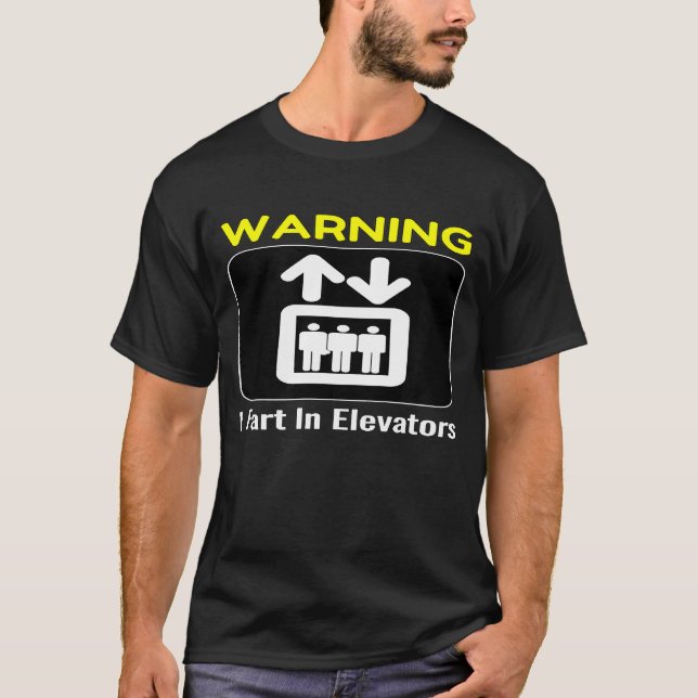 T-shirt Ascenseur Avertissement Je Passe Dans Les Ascenseu (Devant)