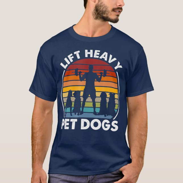 T-shirt Ascenseur Chiens Pour Animaux Lourds Drôle Fitness (Devant)