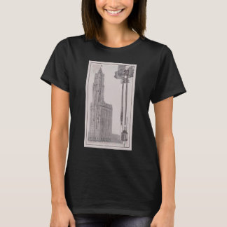 T-shirt Ascenseur vintage Dans Un Grattoir Skyscraper Illu