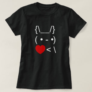 T-shirt ASCII Texte Art Lapin Lapin Reprendre le coeur