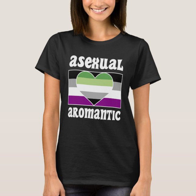 T-shirt Asexual Aromantic Pride Flag Cute  Ace Aesthetic (Devant)