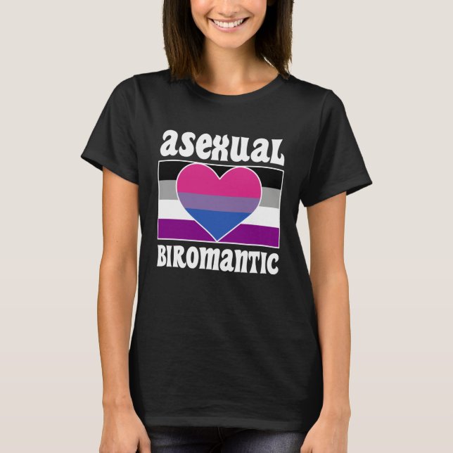 T-shirt Asexual Biromantic Pride Flag Cute  Ace Aesthetic (Devant)