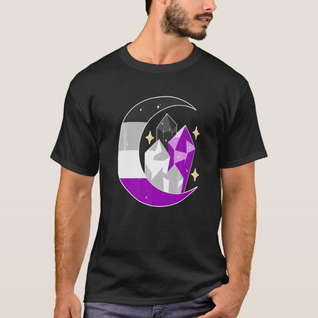 T-shirt Asexual Flag Cresent Moon Diamond Asexual Pride Lg (Devant)