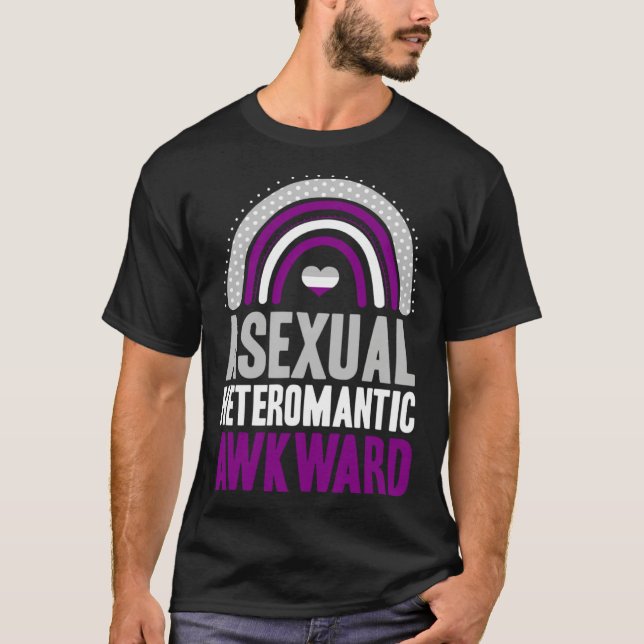 T-shirt Asexual Heteroromantic Awkward Asexual Pride Bohem (Devant)