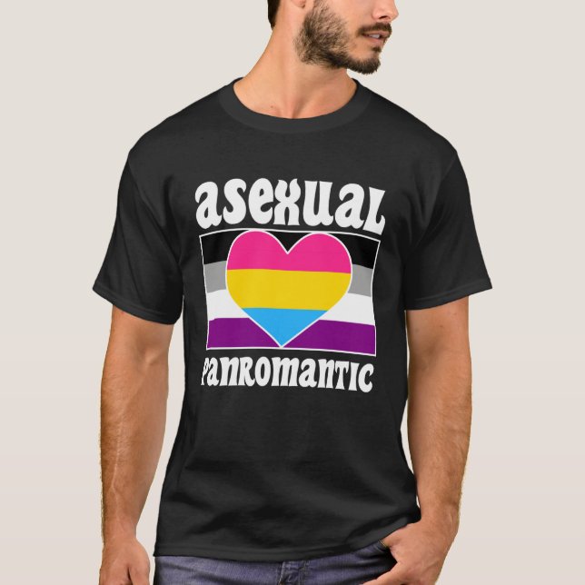 T-shirt Asexual Panromantic Pride Flag Cute  Ace Aesthetic (Devant)