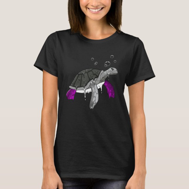 T-shirt Asexual Pride Ace Flag Sea Turtle Subtle LGBTQ (Devant)