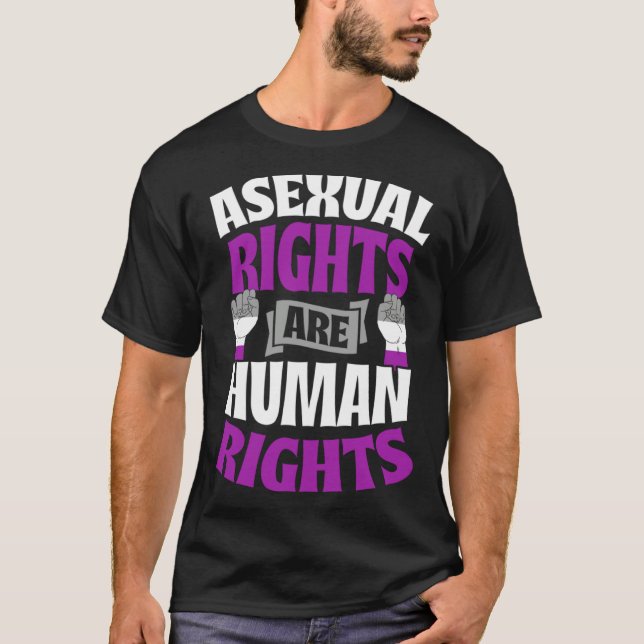 T-shirt Asexual Rights Are Human Rights Protest March Ace  (Devant)