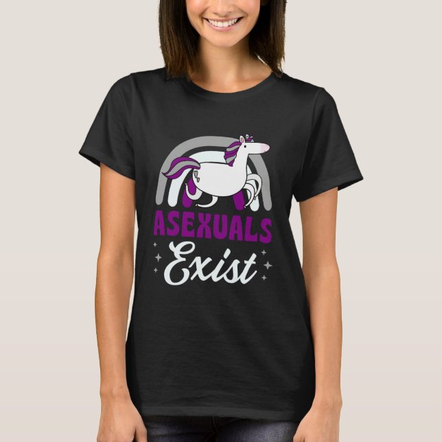 T-shirt Asexuals Exist Asexual Pride Minimalist Rainbow Un (Devant)