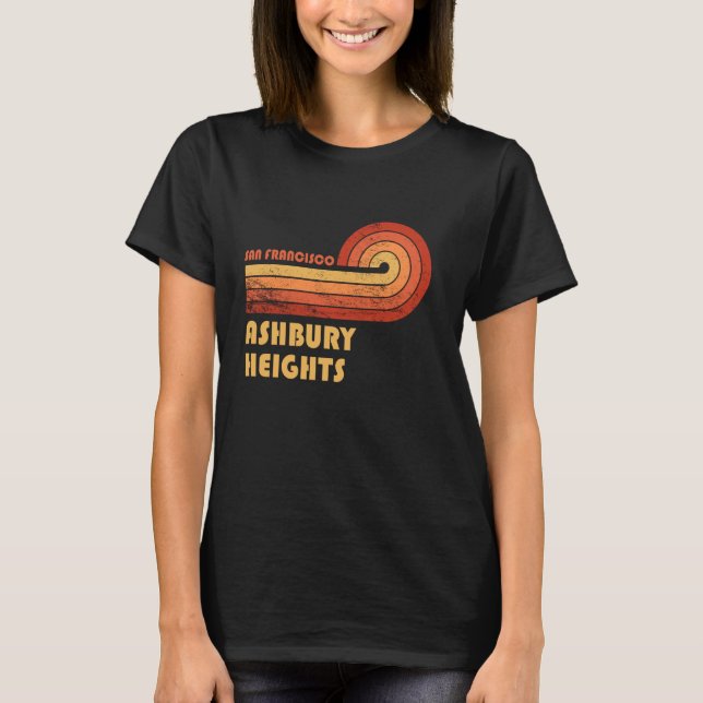 T-shirt Ashbury Heights San Francisco California Retro Vin (Devant)