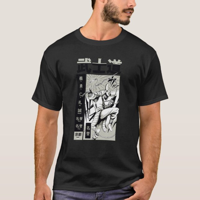 T-shirt Asian Japanese samurai fighter (Devant)