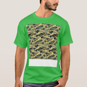 T-shirt Asiatique sans couture Motif Vieux Japonais Chinoi