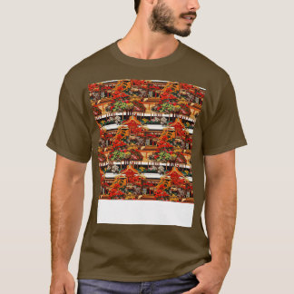 T-shirt Asiatique sans couture Motif Vieux Japonais Chinoi