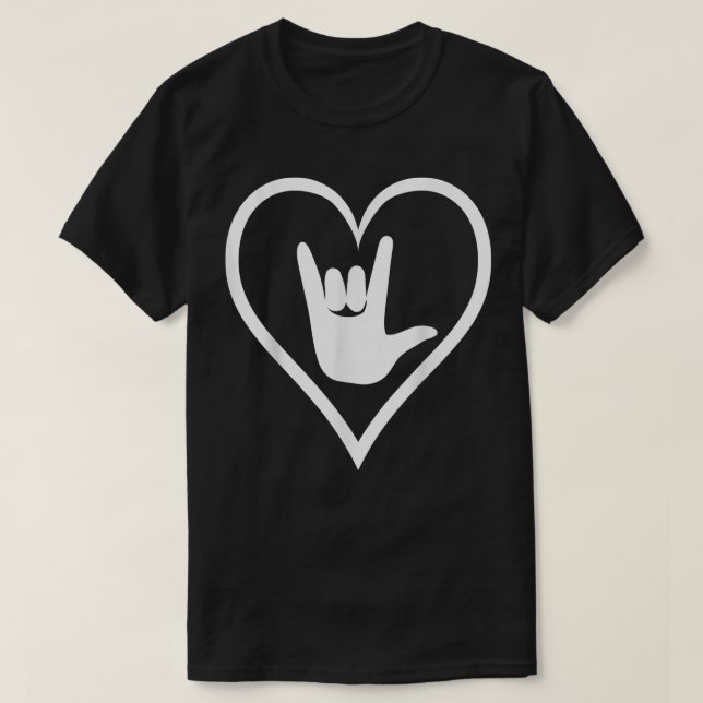 T-shirt ASL American Sign Language Je t'aime T New Colo (Design devant)