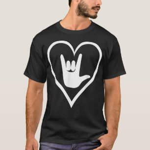 T-shirt ASL American Sign Language Je t'aime T New Colo