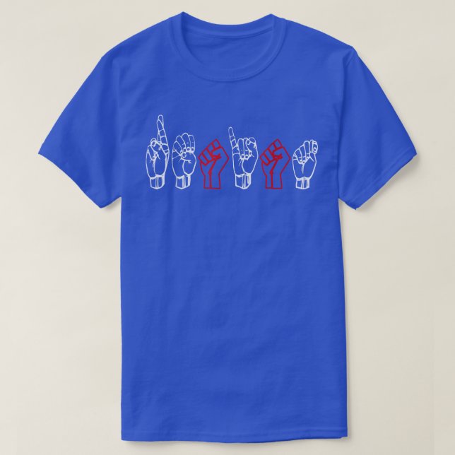 T-shirt ASL American Sign Language RESIST T grand cadeau  (Design devant)