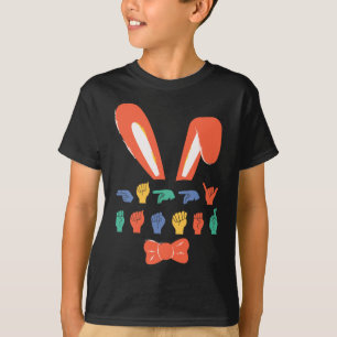 T-shirt Asl Happy Pâques Candy Signaler Langue OEufs Femme
