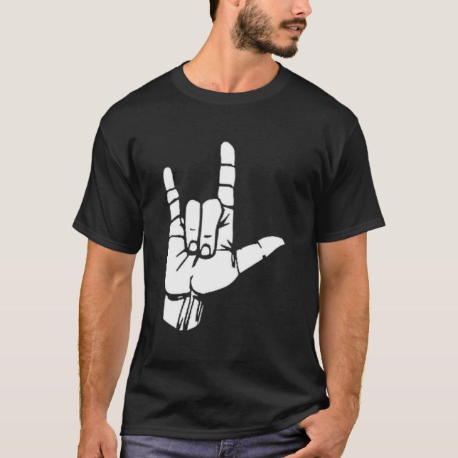 T-shirt Asl I Love You Gift American Sign Language Tee Pre (Devant)