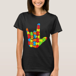 T-shirt Asl Love Langue des signes Autisme Cadeau Conscien
