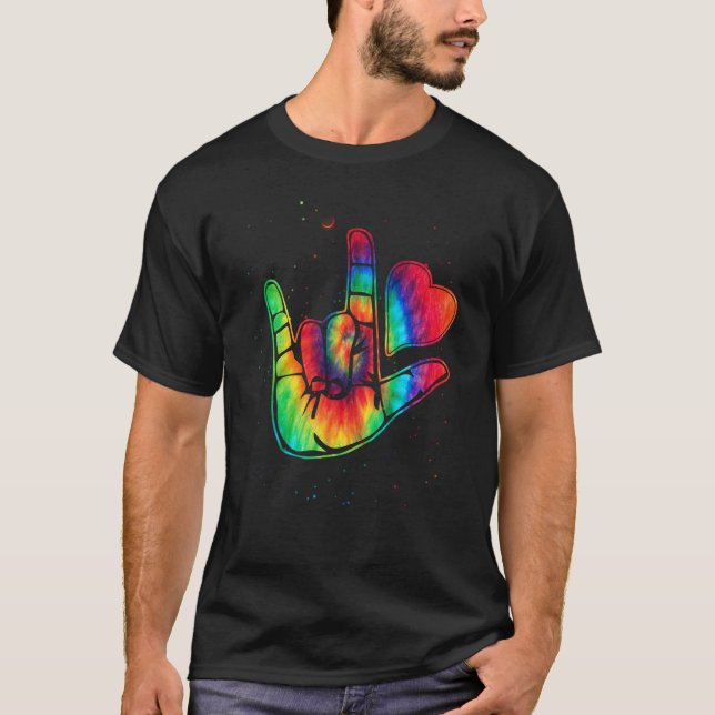 T-shirt ASL Love Sign Language Autism Awareness Support  2 (Devant)