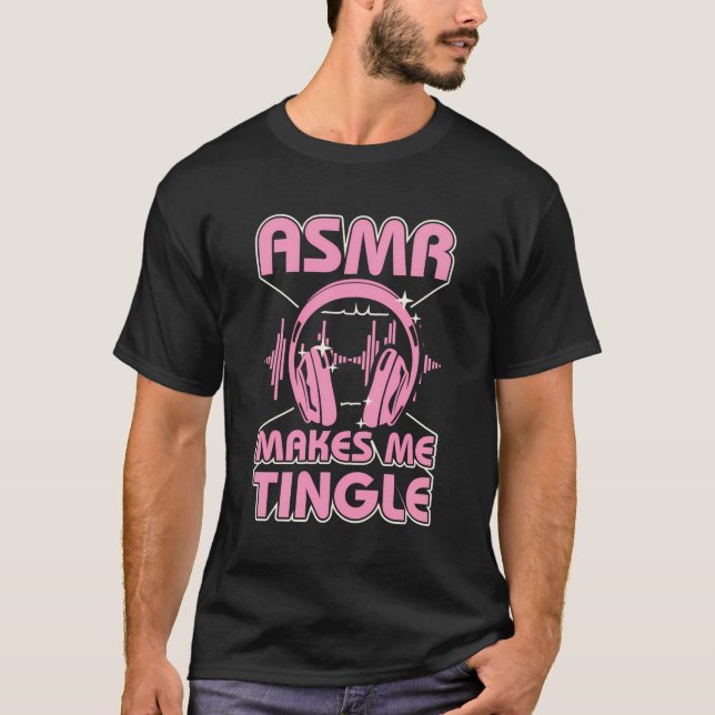 T-shirt Asmr Me Fait Tingle Retro Casques Asmr Graphique (Devant)