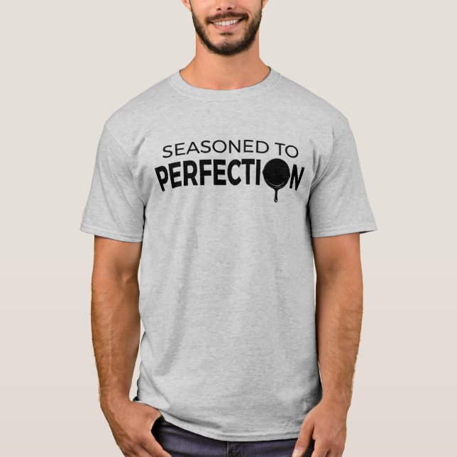 T-shirt Assaisonné à la poêle de fer de fonte de (Devant)