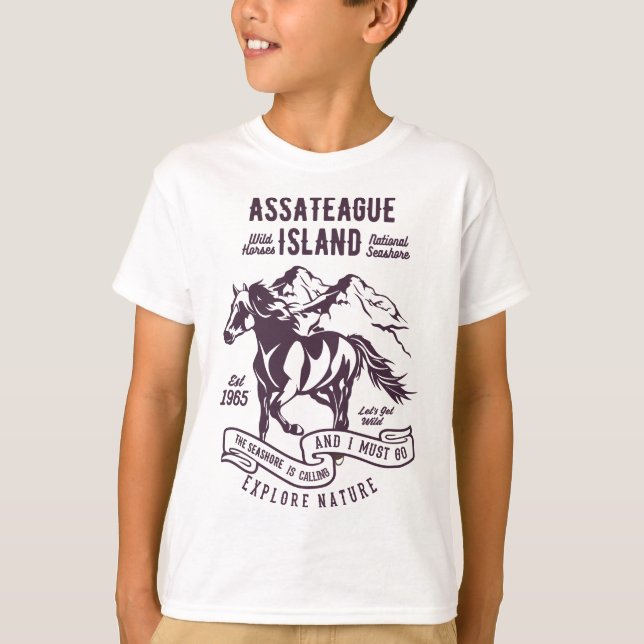 T-shirt Assateague Island National Seashore Chevaux sauvag (Devant)