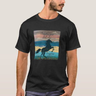 T-shirt Assateague Island VA Chevaux Sauvages Nautique Côt