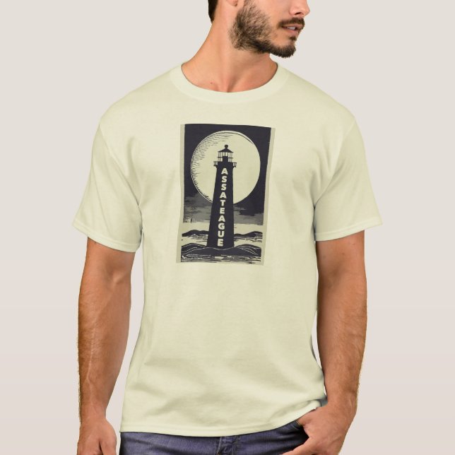 T-shirt Assateague Lighthouse Virginia Moon (Devant)
