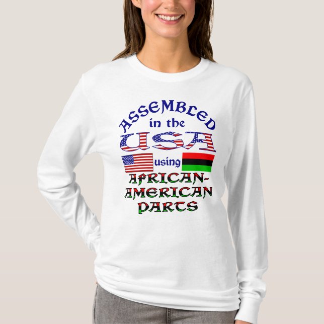 T-shirt Assemblé aux États-Unis avec des pièces afro-améri (Devant)