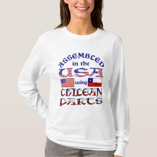 T-shirt Assemblé aux Etats-Unis avec pièces chiliennes fem