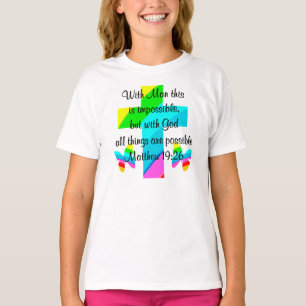 T-SHIRT ASSEZ CROIX ET PLANCHER MATTHEW 19:26 CONCEPTION