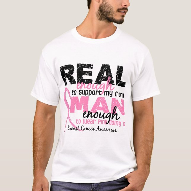 T-shirt Assez vrai homme assez de cancer du sein de la (Devant)