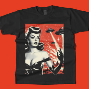 T-shirt Assiettes Volantes Vintage Pin-up