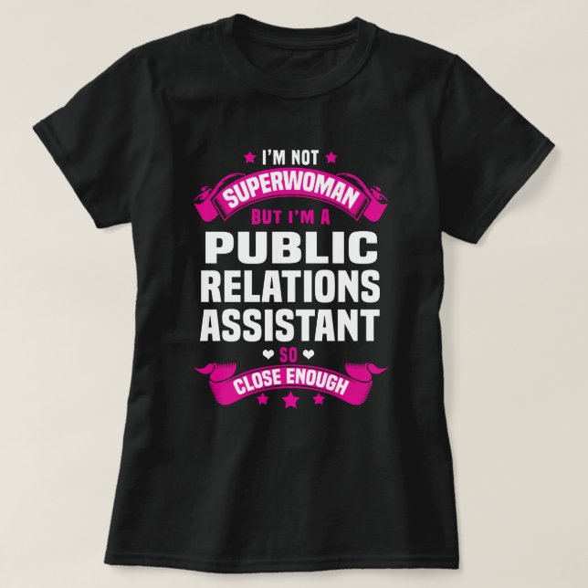 T-shirt Assistant aux relations publiques (Design devant)