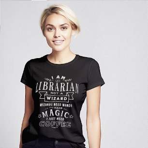 T-shirt Assistant Bibliothécaire Café magique Drôle