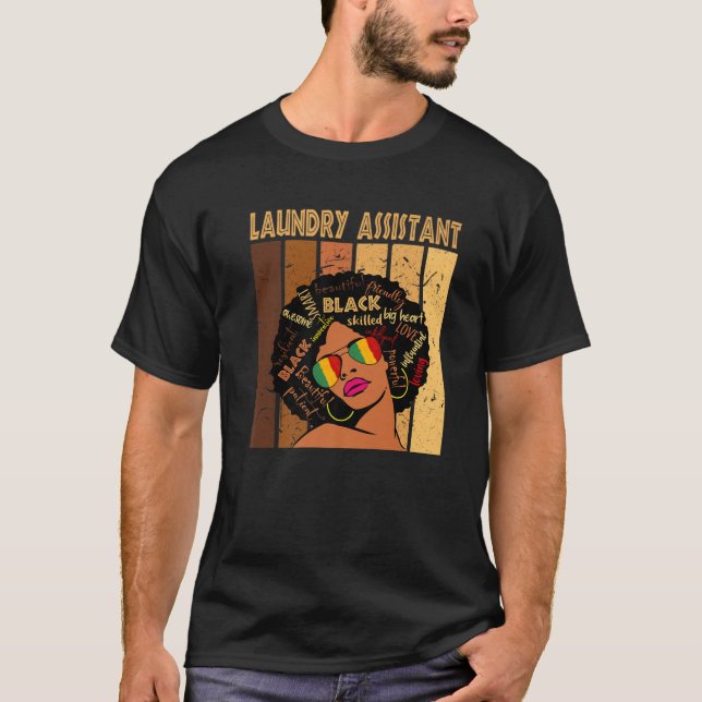 T-shirt Assistant de blanchisserie Afro African American B (Devant)